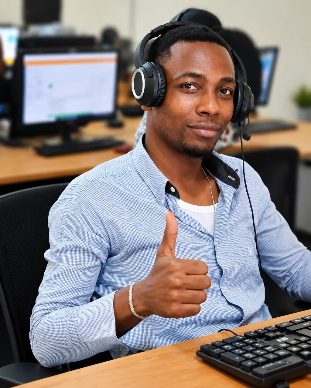 Buzz INCC support agent giving a thumbs-up